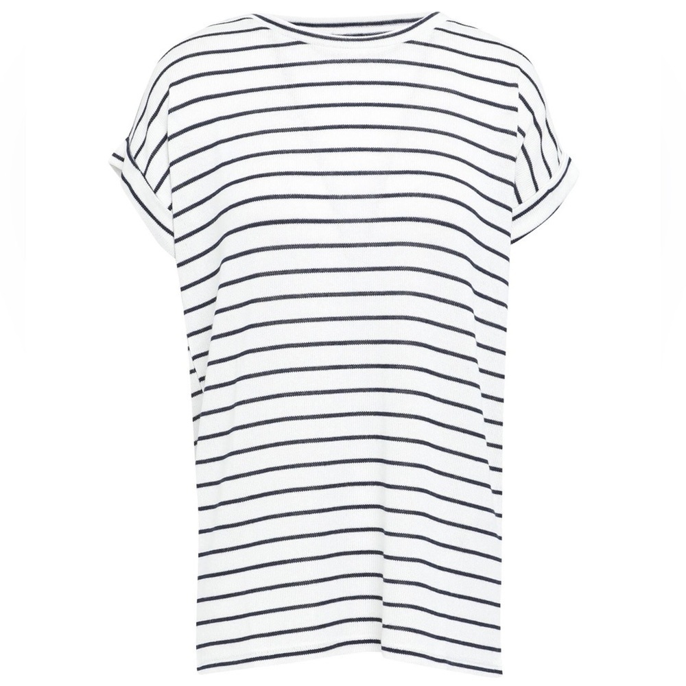 A new day white and black striped tshirt